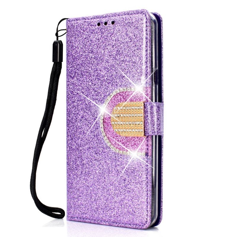 Etui Folio iPhone 11 Pro Max Biały Cekiny I Diamenty