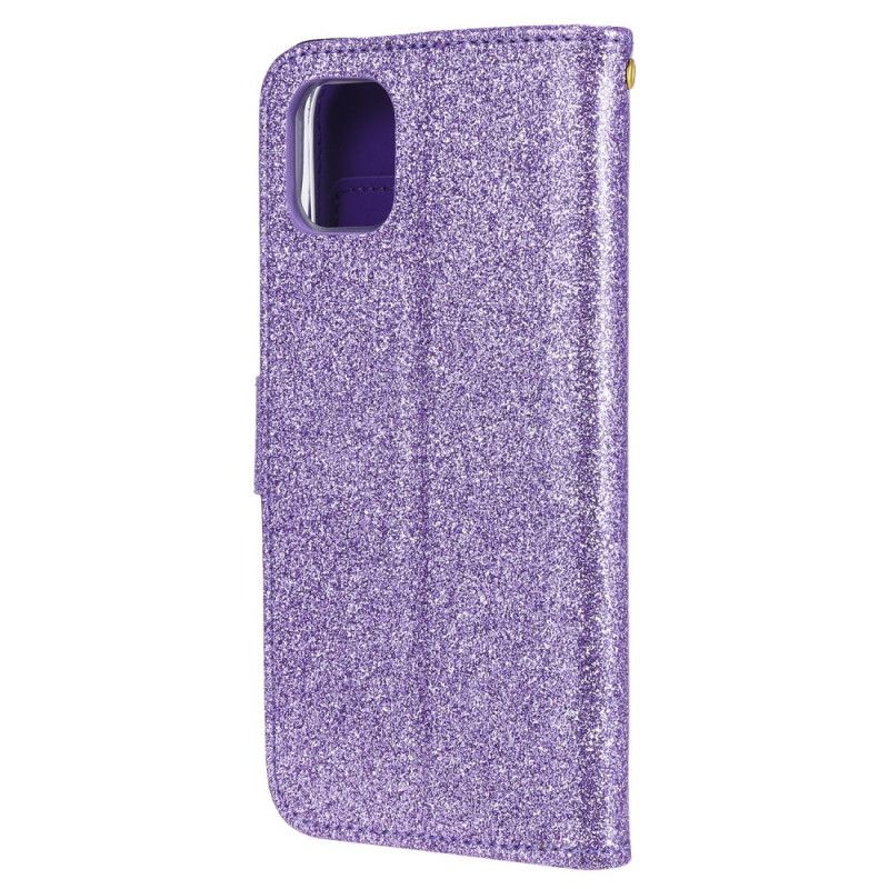 Etui Folio iPhone 11 Pro Max Biały Cekiny I Diamenty