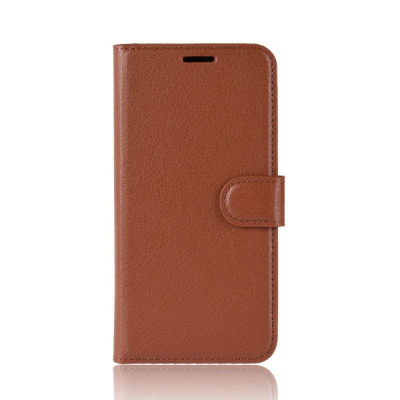 Etui Folio iPhone 11 Pro Max Biały Czarny Efekt Skóry Lychee Premium Etui Ochronne