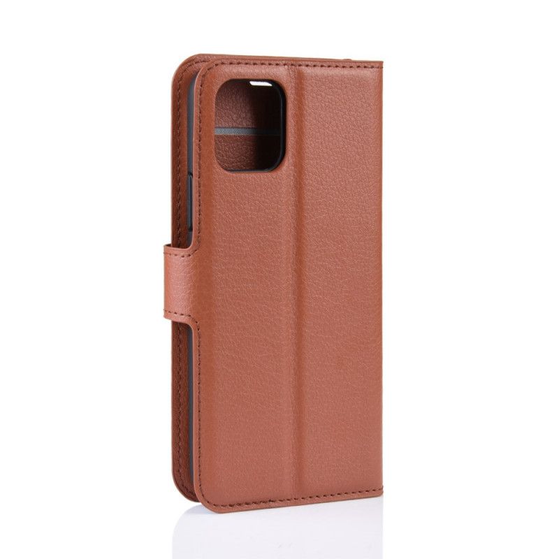 Etui Folio iPhone 11 Pro Max Biały Czarny Efekt Skóry Lychee Premium Etui Ochronne