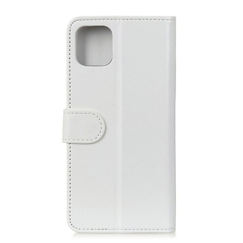 Etui Folio iPhone 11 Pro Max Biały Czarny Modny Efekt Skóry