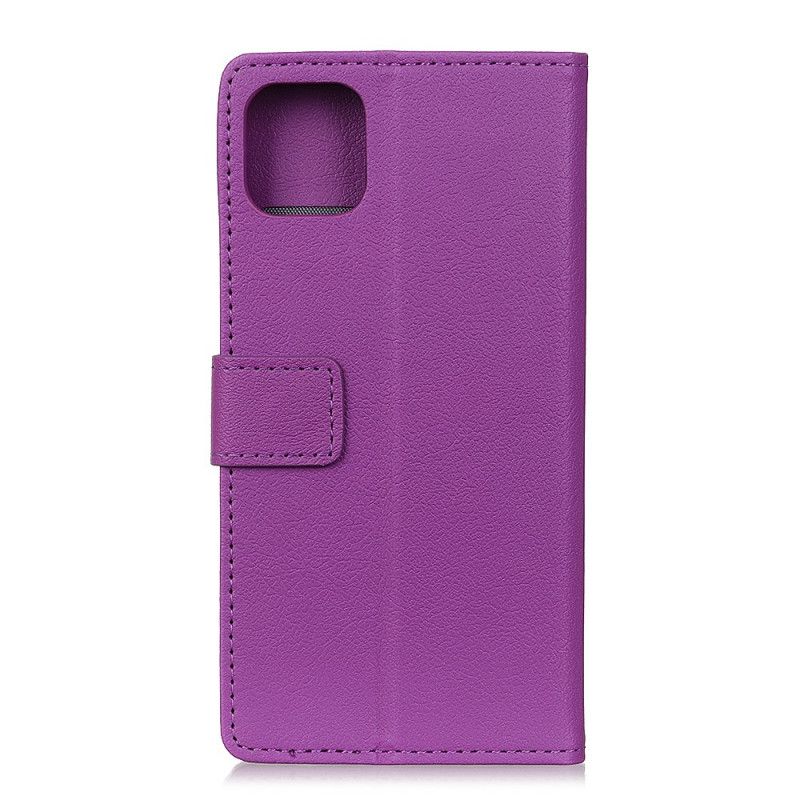 Etui Folio iPhone 11 Pro Max Biały Czarny Zwykła Imitacja Skóry