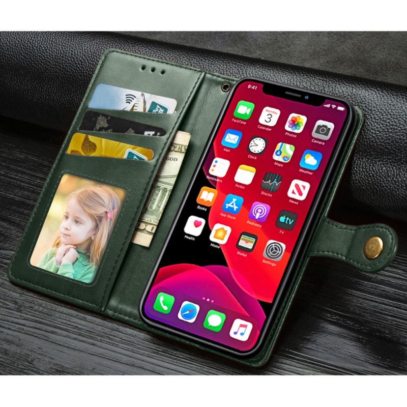 Etui Folio iPhone 11 Pro Max Czerwony Czarny Projekt Premium