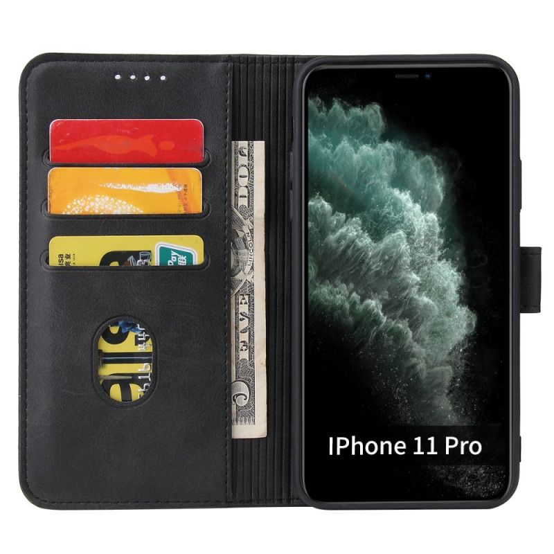 Etui Folio iPhone 11 Pro Max Czerwony Czarny Styl Vintage Ze Skóry