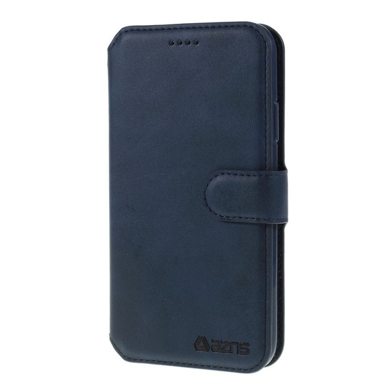 Etui Folio iPhone 11 Pro Max Szary Czarny Azns Efekt Skóry Etui Ochronne