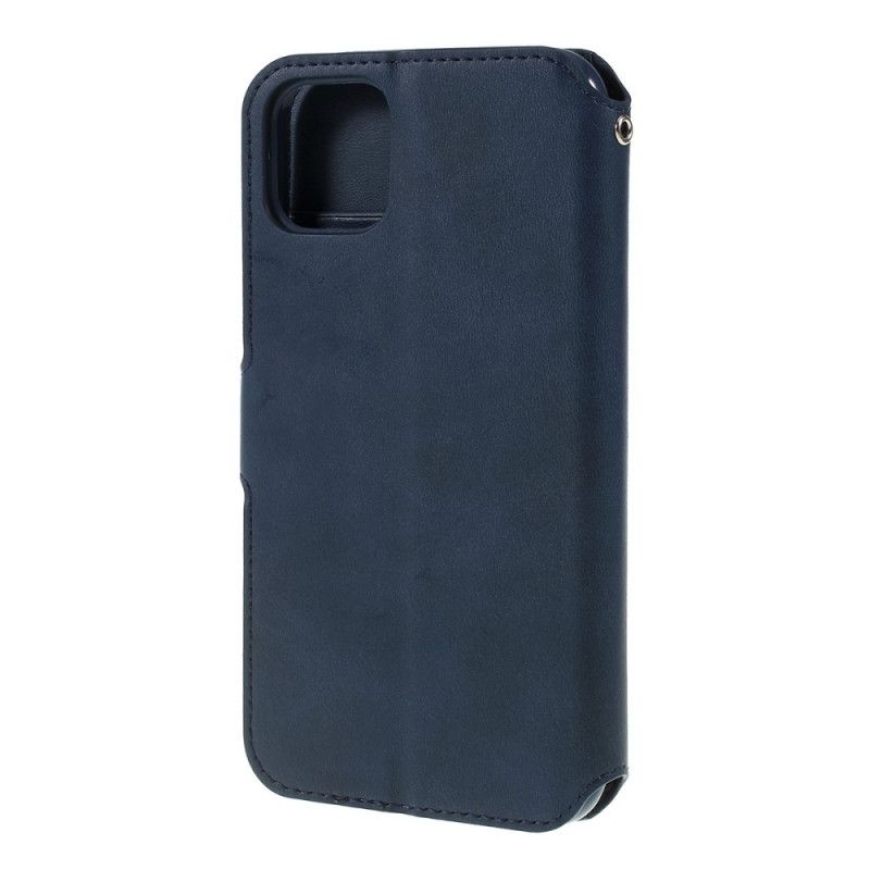 Etui Folio iPhone 11 Pro Max Szary Czarny Azns Efekt Skóry Etui Ochronne