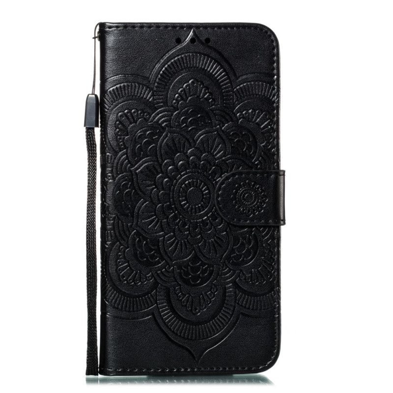 Etui Folio iPhone 11 Pro Max Szary Czarny Cała Mandala Ze Stringami Etui Ochronne