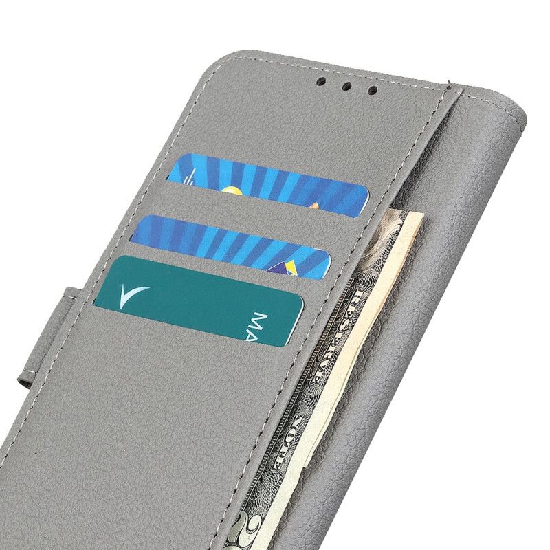 Etui Folio iPhone 11 Pro Max Szary Czarny Liczi Teksturowane Etui Ochronne