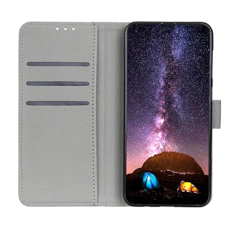 Etui Folio iPhone 11 Pro Max Szary Czarny Liczi Teksturowane Etui Ochronne