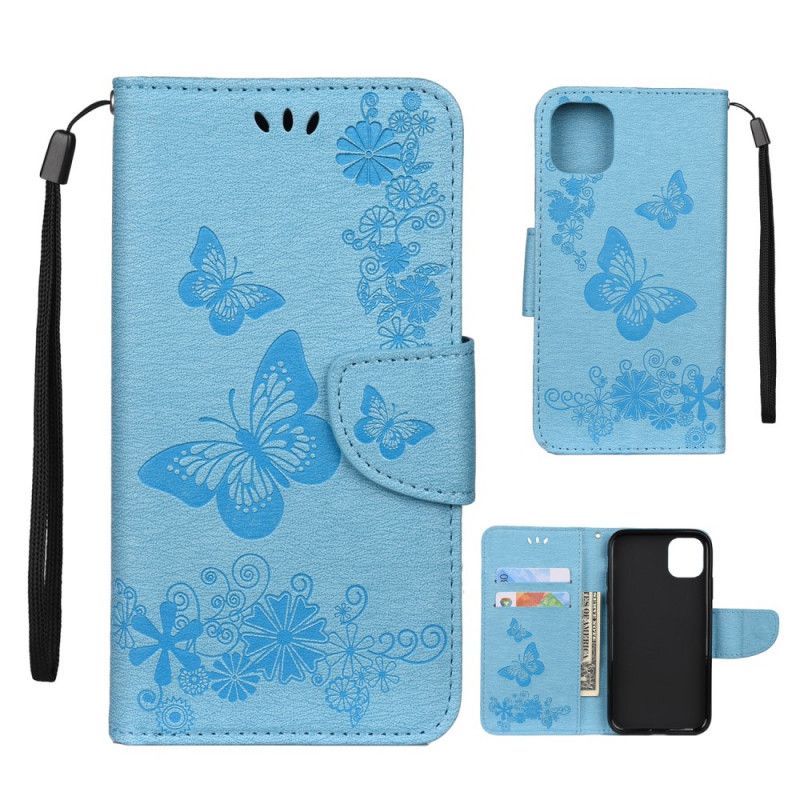 Etui Folio iPhone 11 Pro Max Szary Czarny Odkrycie Motylkowych Stringów Etui Ochronne