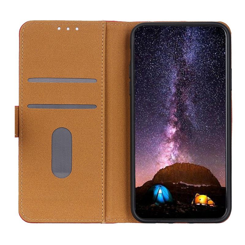 Etui Folio iPhone 11 Pro Max Szwy Z Efektem Skóry Liczi Etui Ochronne