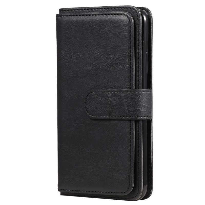 Etui Folio iPhone 11 Pro Max Zielony Czarny Wielofunkcyjne Etui Na 10 Kart Etui Ochronne