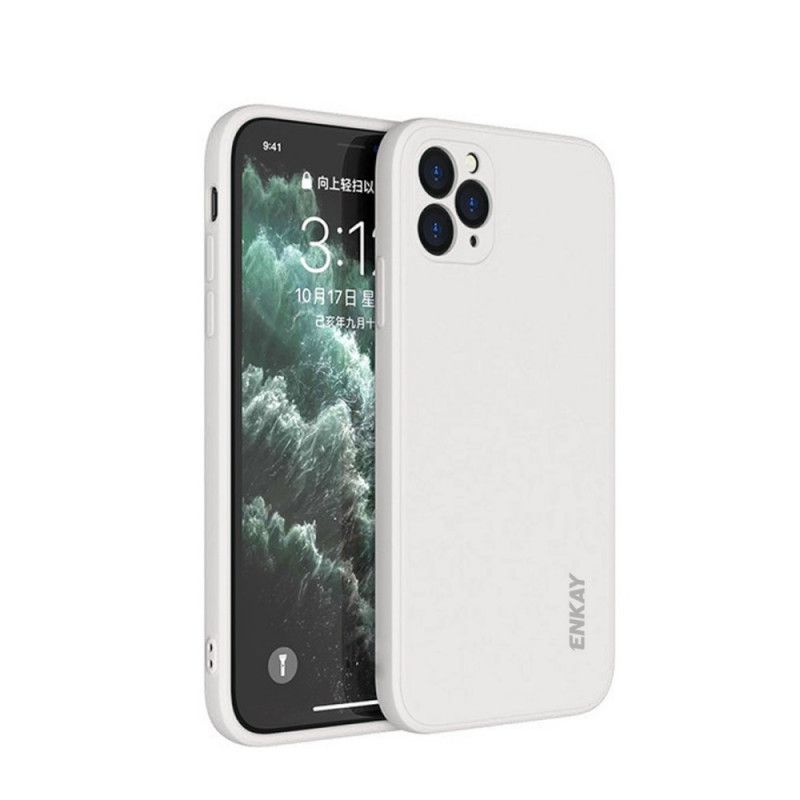 Etui iPhone 11 Pro Max Biały Czarny Dobry Płynny Silikon Etui Ochronne