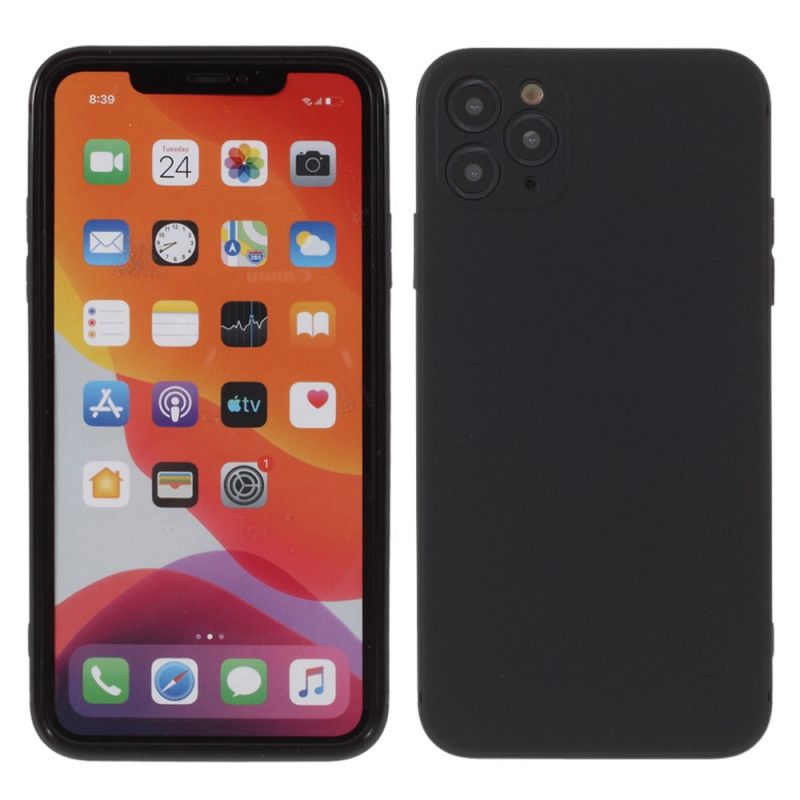 Etui iPhone 11 Pro Max Biały Czarny Elastyczny Mat Silikonowy Etui Ochronne