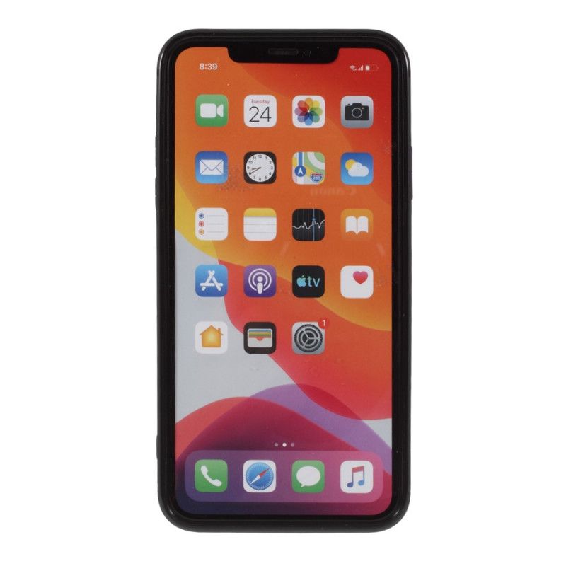 Etui iPhone 11 Pro Max Biały Czarny Elastyczny Mat Silikonowy Etui Ochronne