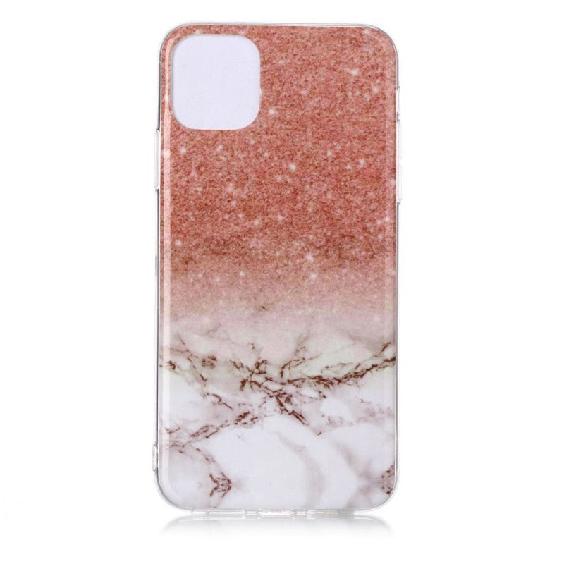 Etui iPhone 11 Pro Max Biały Czarny Marmur Silikonowy Etui Ochronne