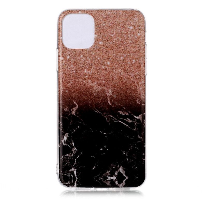 Etui iPhone 11 Pro Max Biały Czarny Marmur Silikonowy Etui Ochronne