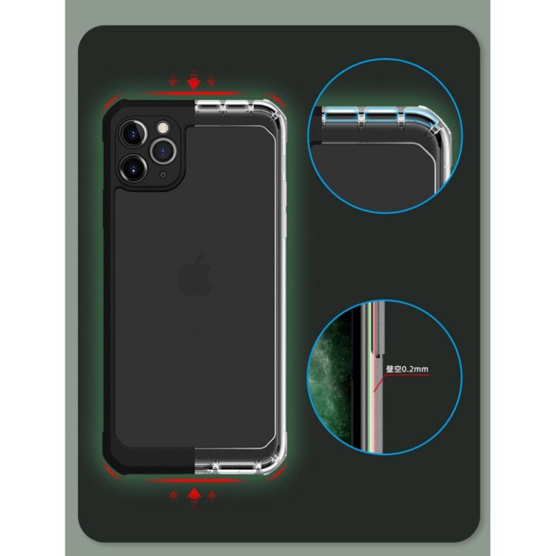 Etui iPhone 11 Pro Max Biały Czarny Przezroczysta Hybryda Poziomu X Etui Ochronne