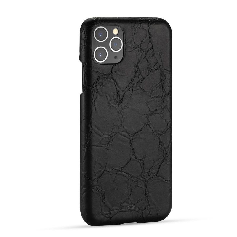 Etui iPhone 11 Pro Max Brązowy Czarny Tekstura Skóry Krokodyla