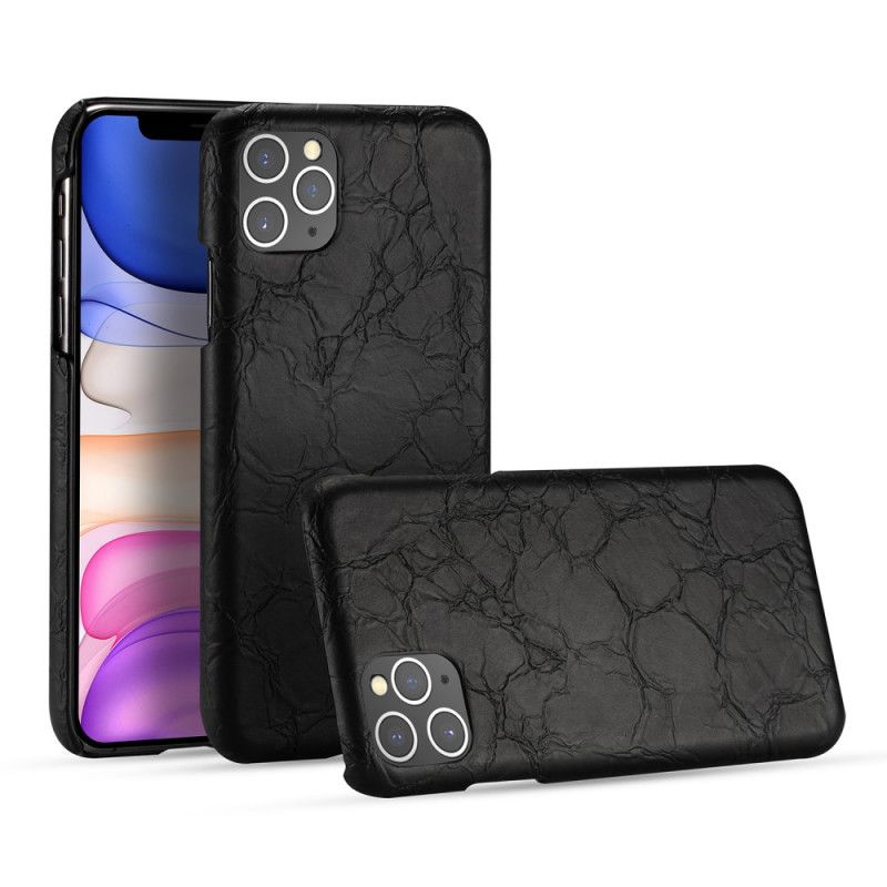 Etui iPhone 11 Pro Max Brązowy Czarny Tekstura Skóry Krokodyla