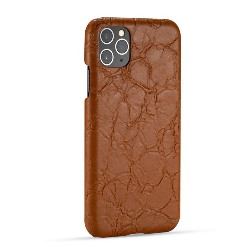 Etui iPhone 11 Pro Max Brązowy Czarny Tekstura Skóry Krokodyla