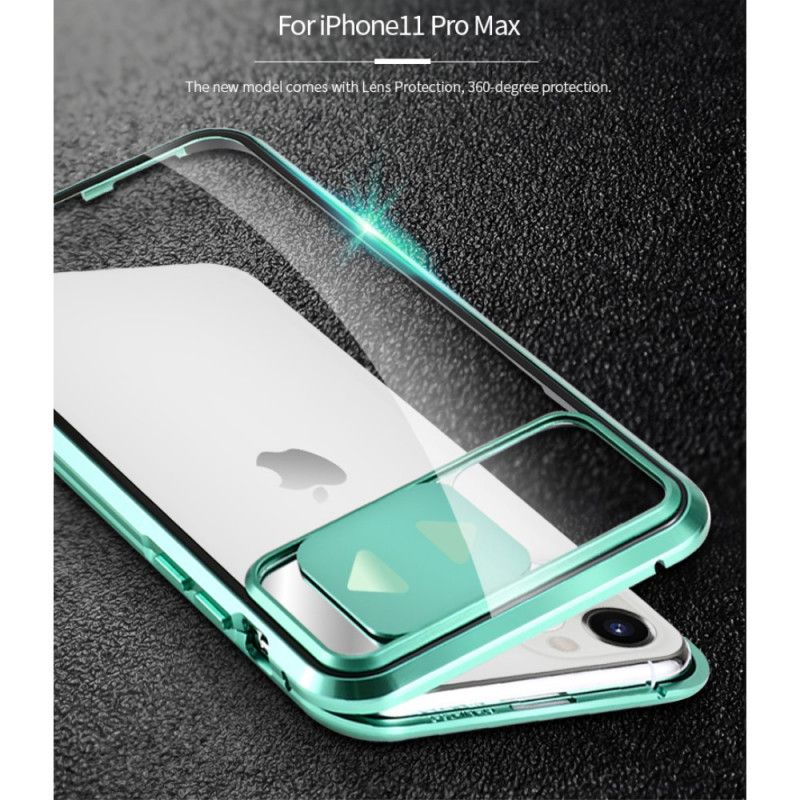 Etui iPhone 11 Pro Max Czerwony Czarny Hartowane Szkło Lustrzane I Osłona Obiektywu