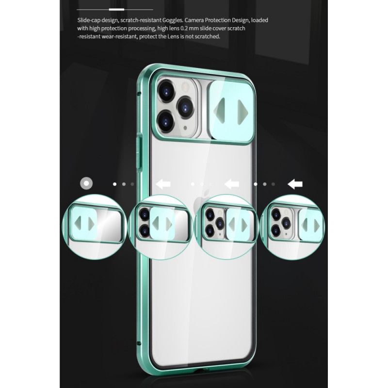 Etui iPhone 11 Pro Max Czerwony Czarny Hartowane Szkło Lustrzane I Osłona Obiektywu