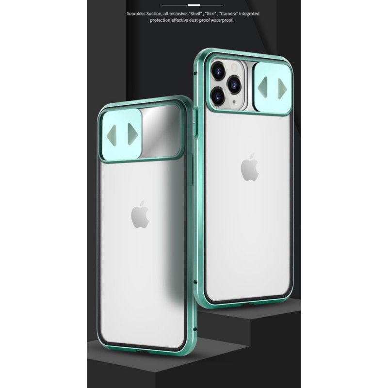 Etui iPhone 11 Pro Max Czerwony Czarny Hartowane Szkło Lustrzane I Osłona Obiektywu