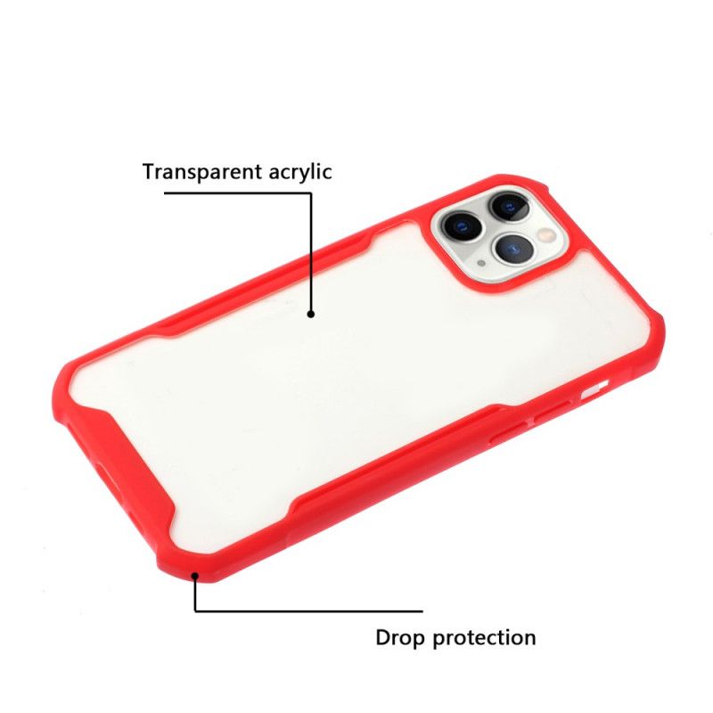 Etui iPhone 11 Pro Max Czerwony Czarny Hybryda Z Kolorowymi Krawędziami Etui Ochronne