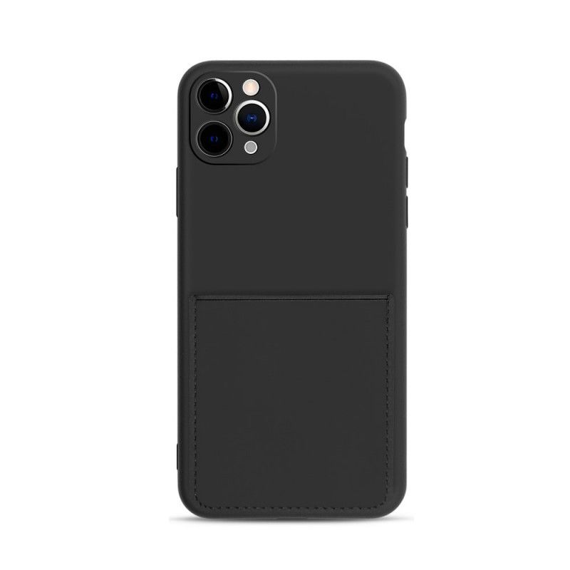 Etui iPhone 11 Pro Max Czerwony Czarny Etui Na Karty Z Silikonu I Imitacji Skóry Etui Ochronne