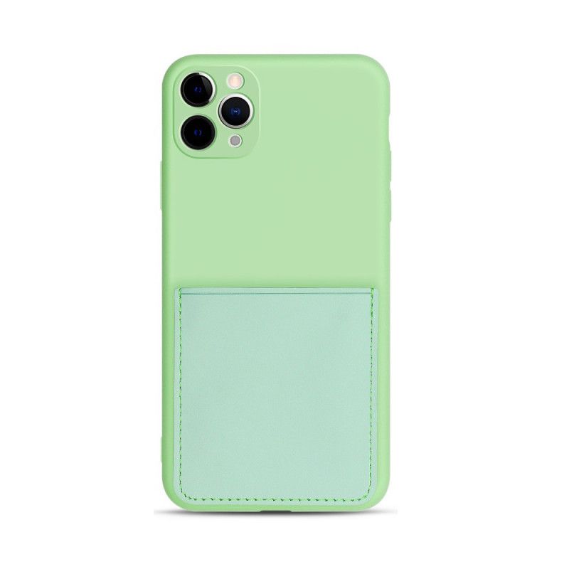 Etui iPhone 11 Pro Max Czerwony Czarny Etui Na Karty Z Silikonu I Imitacji Skóry Etui Ochronne