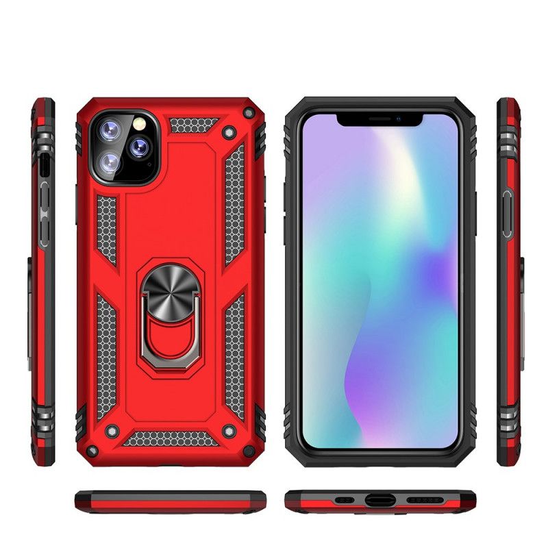 Etui iPhone 11 Pro Max Czerwony Czarny Pierścień Premium Etui Ochronne