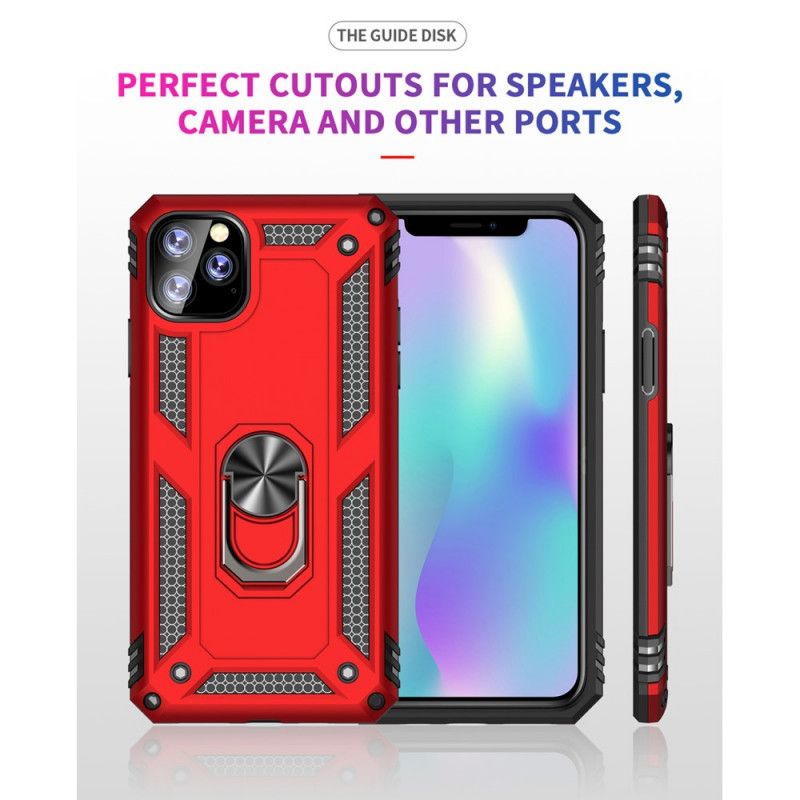 Etui iPhone 11 Pro Max Czerwony Czarny Pierścień Premium Etui Ochronne