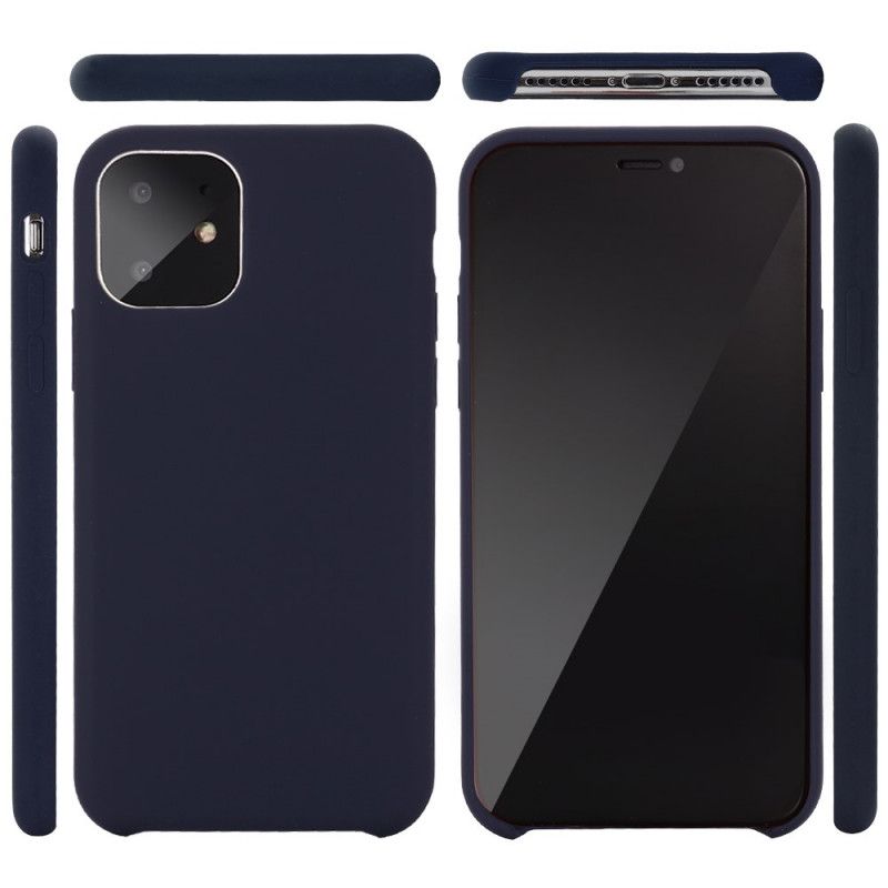 Etui iPhone 11 Pro Max Czerwony Czarny Płynny Silikon