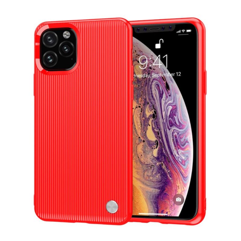 Etui iPhone 11 Pro Max Czerwony Czarny Silikon Strukturalny