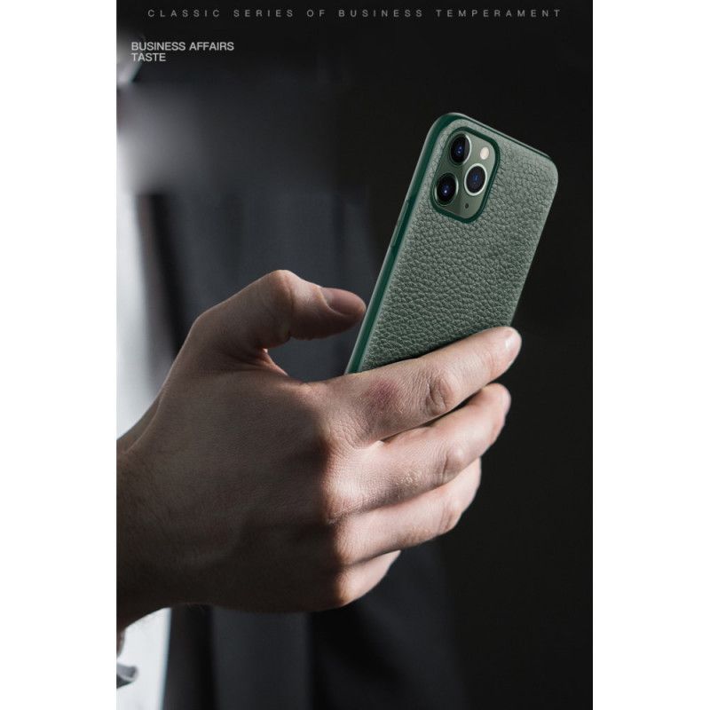 Etui iPhone 11 Pro Max Czerwony Czarny Styl Skórzany Litchi Sulada Etui Ochronne