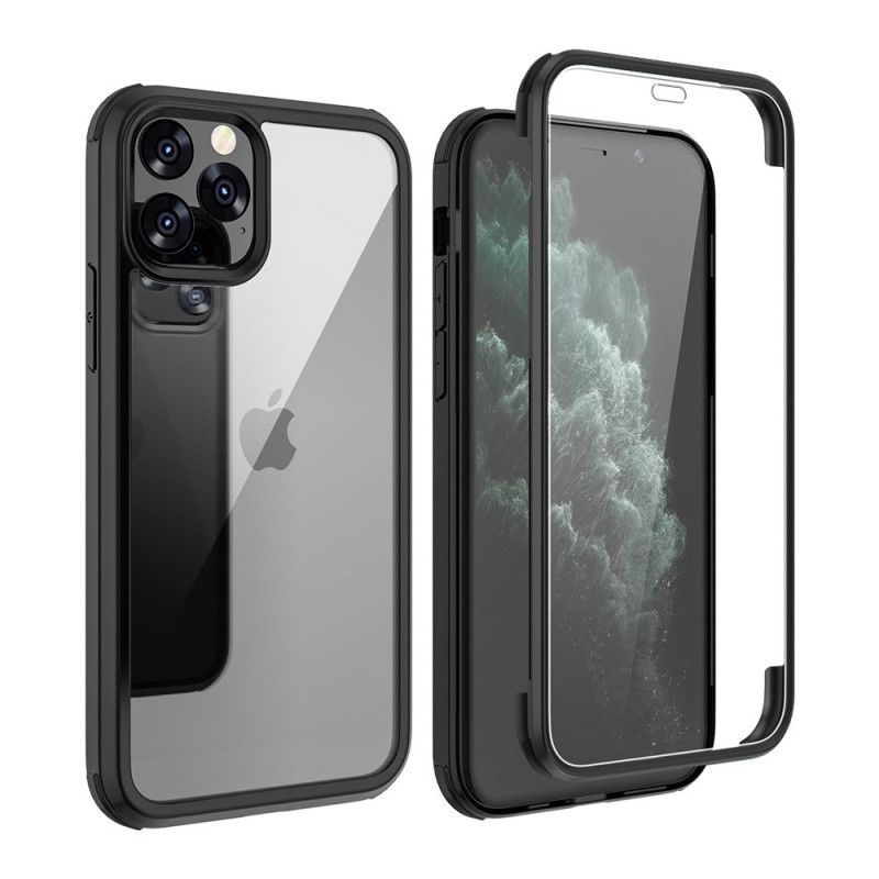 Etui iPhone 11 Pro Max Czerwony Czarny Szkło Hartowane Przednie I Tylne