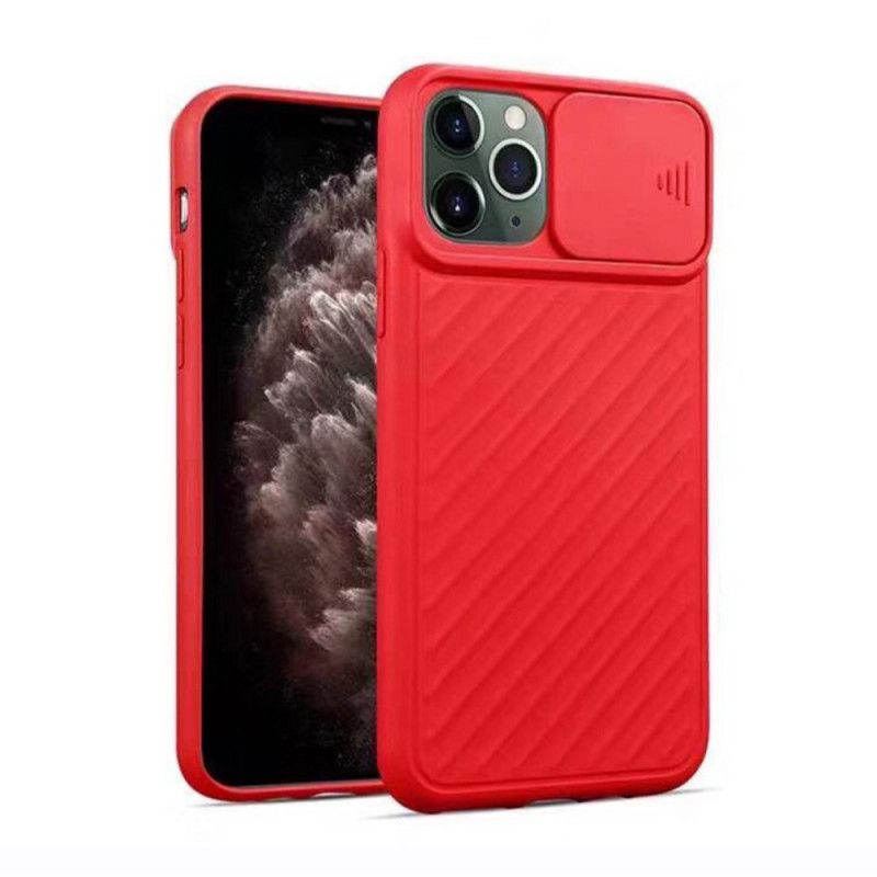 Etui iPhone 11 Pro Max Czerwony Czarny Zdejmowana Silikonowa Osłona Obiektywu Etui Ochronne