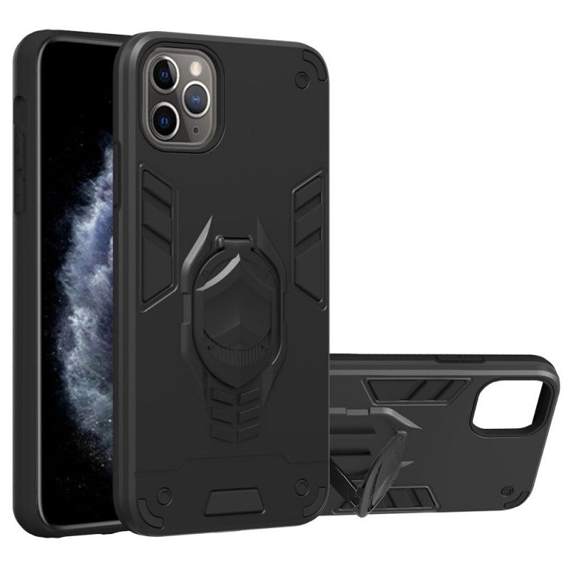 Etui iPhone 11 Pro Max Czerwony Czarny Zdejmowana Zbroja Z Uchwytem Na Pierścień Etui Ochronne