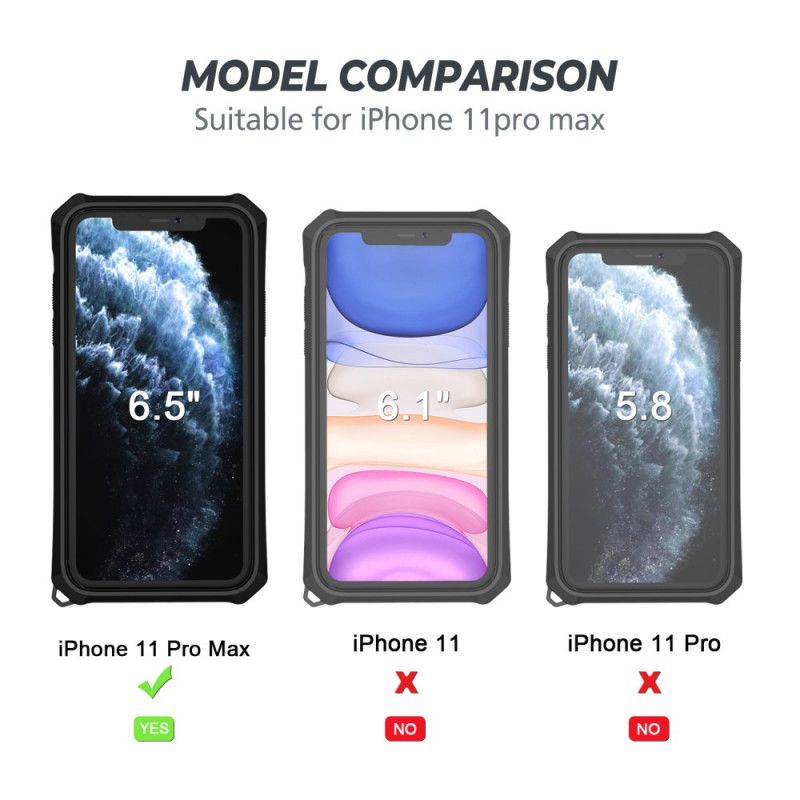 Etui iPhone 11 Pro Max Czerwony Czarny Zdejmowany Uchwyt Pierścieniowy Etui Ochronne