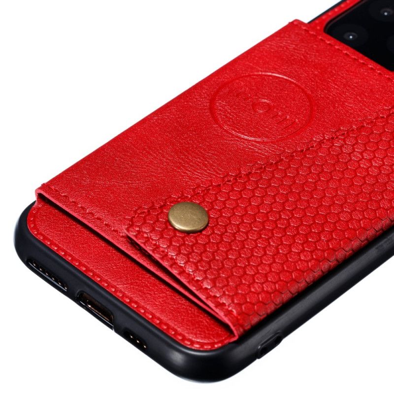 Etui iPhone 11 Pro Max Czerwony Szary Portfel Zatrzaskowy