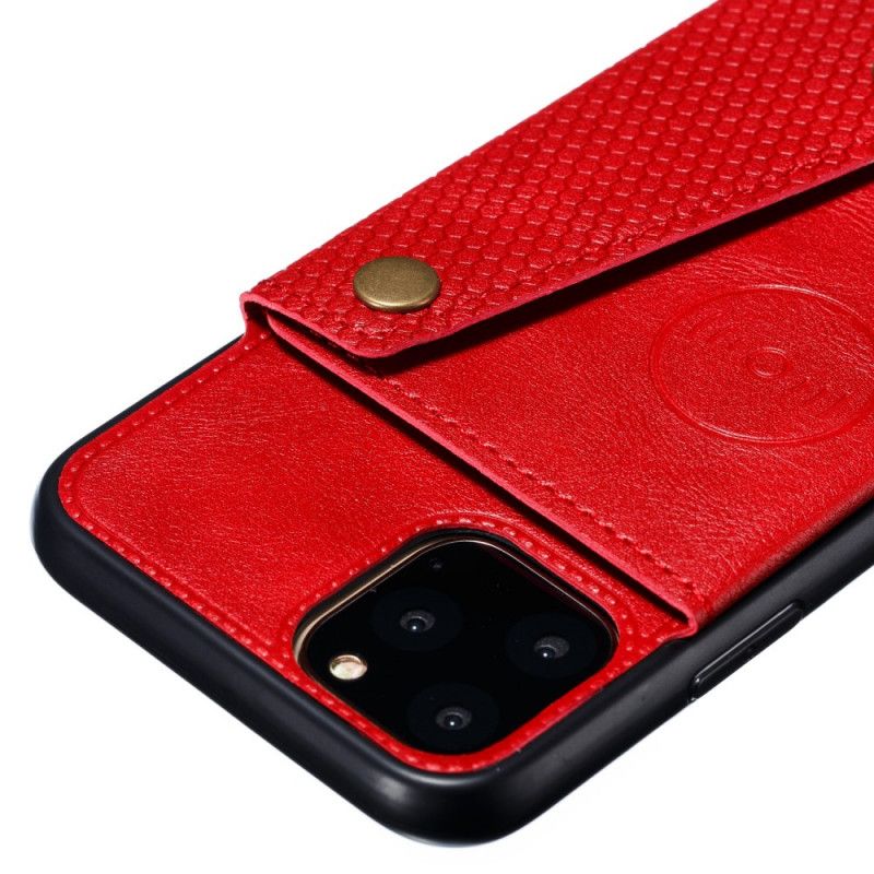 Etui iPhone 11 Pro Max Czerwony Szary Portfel Zatrzaskowy