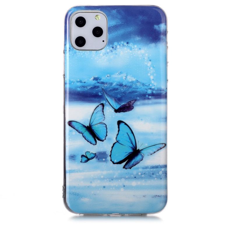 Etui iPhone 11 Pro Max Fluorescencyjne Motyle Etui Ochronne