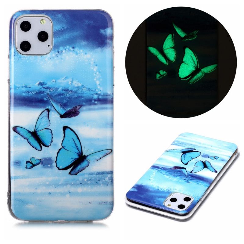 Etui iPhone 11 Pro Max Fluorescencyjne Motyle Etui Ochronne