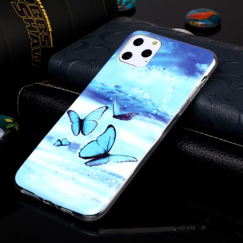 Etui iPhone 11 Pro Max Fluorescencyjne Motyle Etui Ochronne