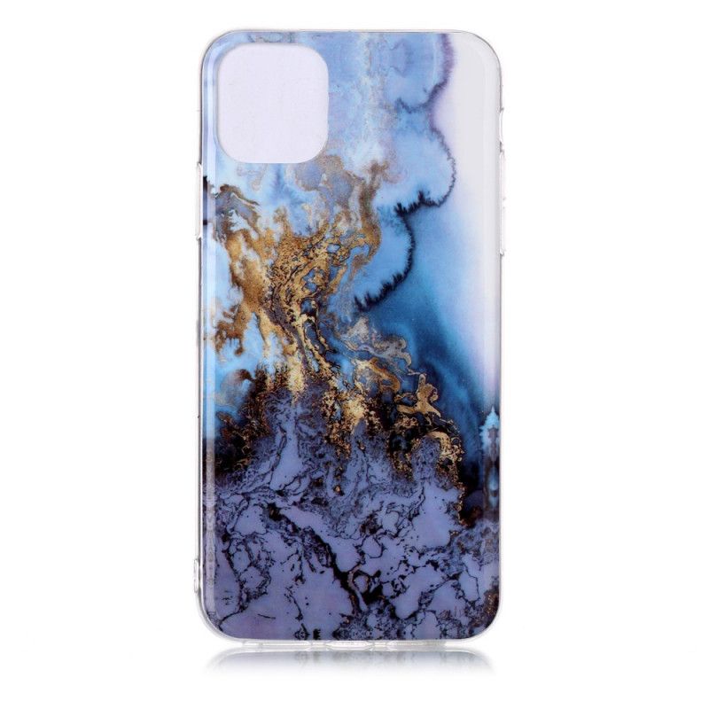 Etui iPhone 11 Pro Max Granatowy Pomarańczowy Niesamowity Marmur Etui Ochronne