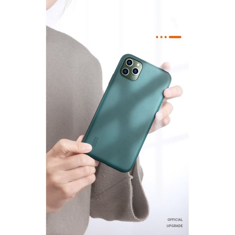 Etui iPhone 11 Pro Max Pomarańczowy Czarny Styl Skóry Na Poziomie X