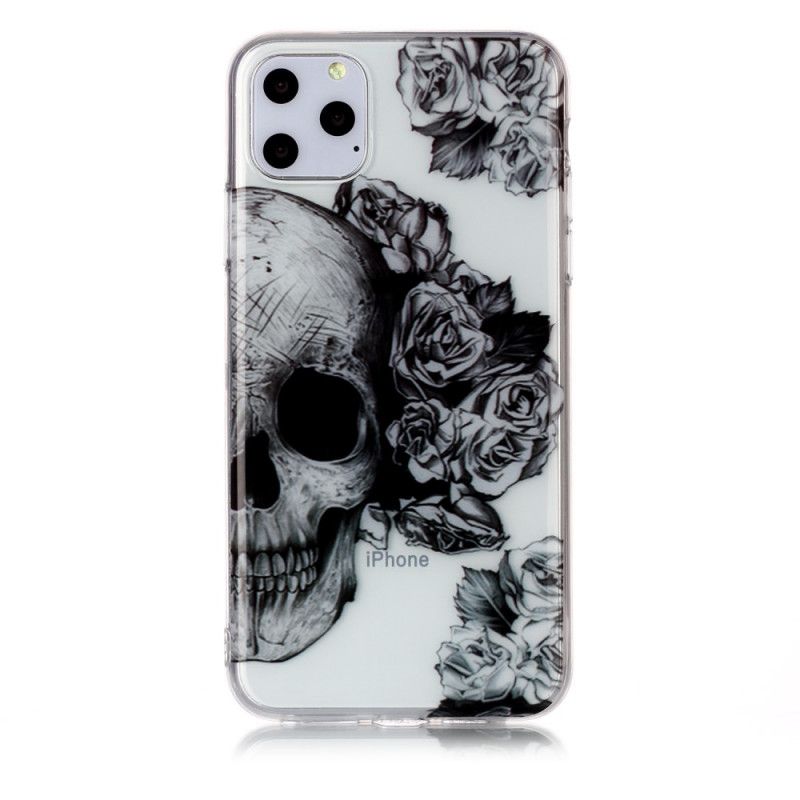 Etui iPhone 11 Pro Max Przezroczysta Kwiecista Czaszka