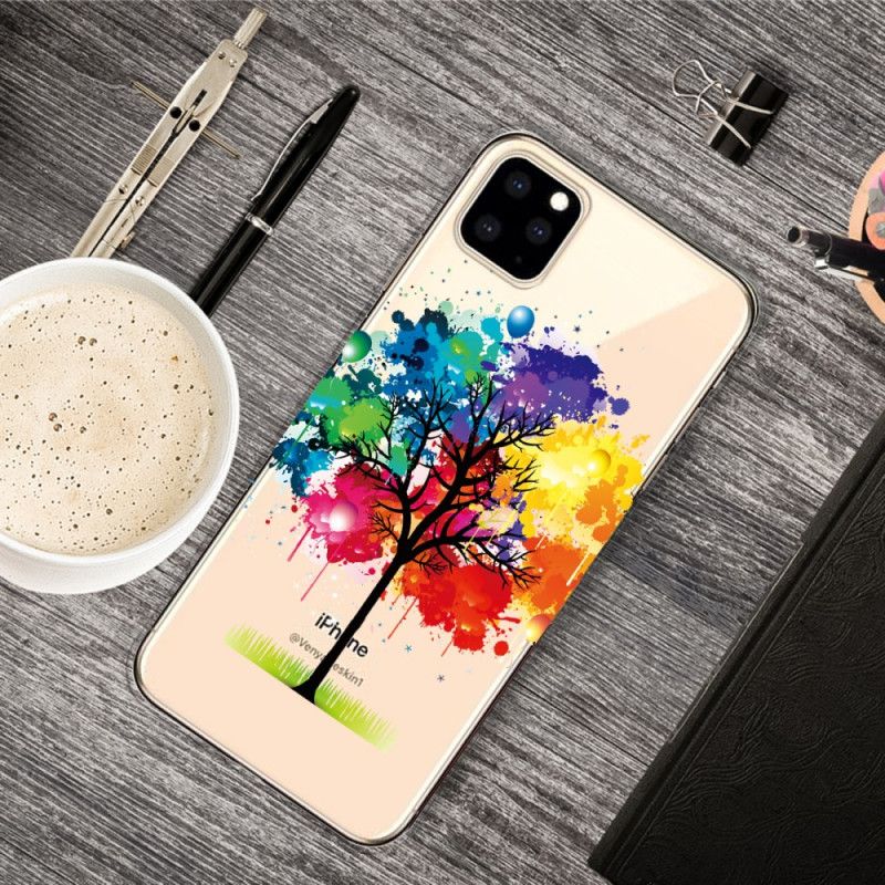 Etui iPhone 11 Pro Max Przezroczyste Drzewo Akwarelowe Etui Ochronne