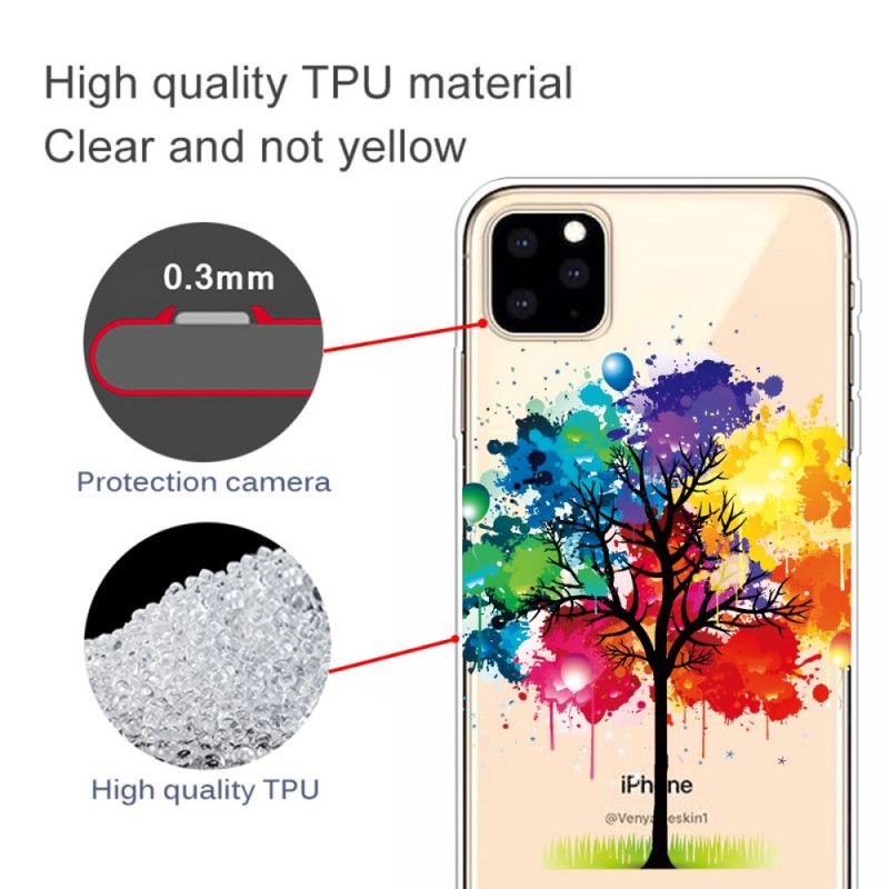 Etui iPhone 11 Pro Max Przezroczyste Drzewo Akwarelowe Etui Ochronne